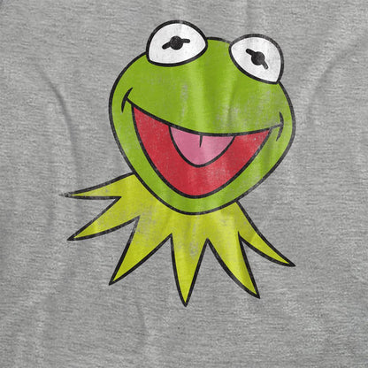 Athletic - Side - The Muppets Womens-Ladies Kermit Head Heather T-Shirt