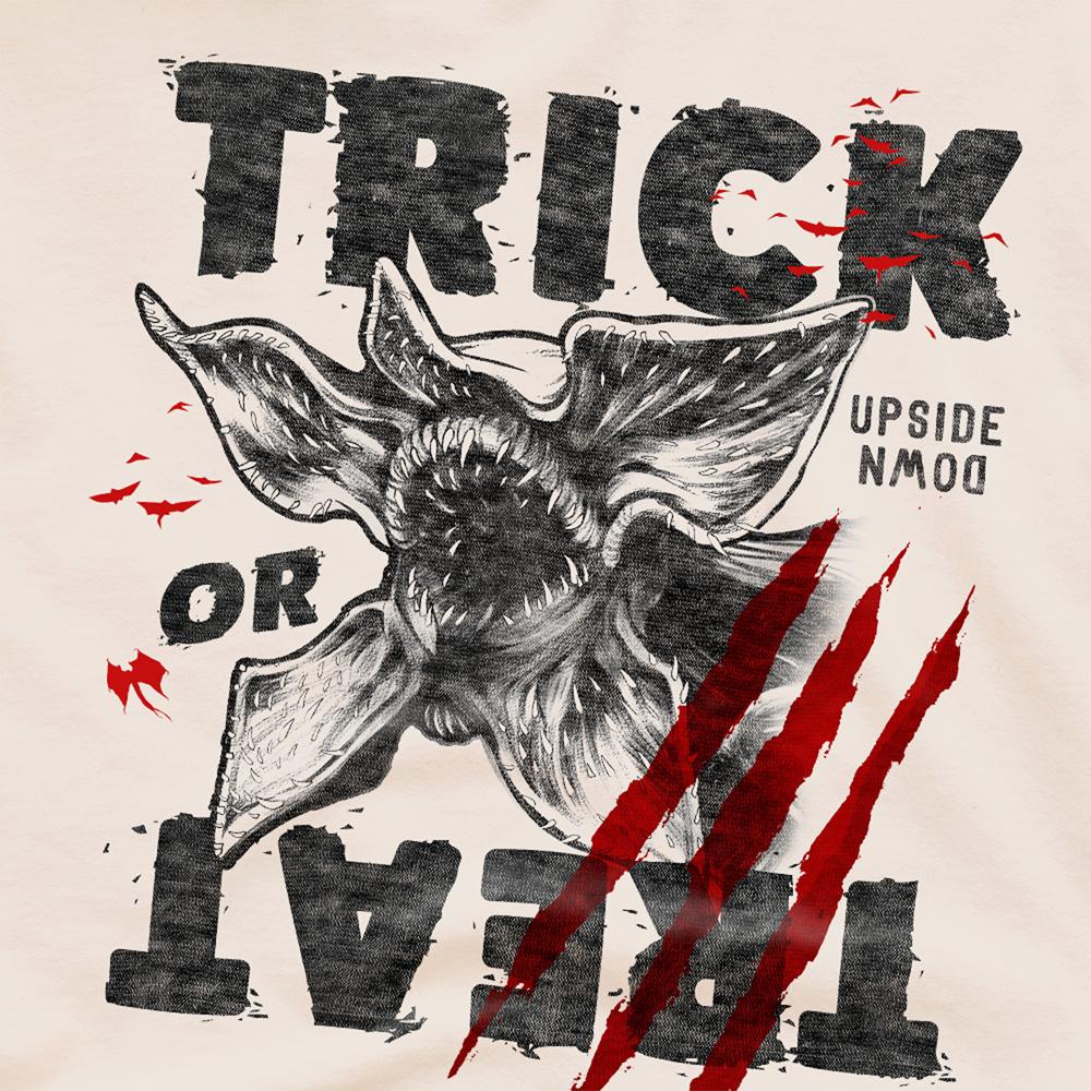 Natural - Side - Stranger Things Unisex Adult Trick Or Treat Demogorgon T-Shirt