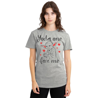 Athletic - Lifestyle - Star Wars Womens-Ladies Yoda One For Me Heather T-Shirt