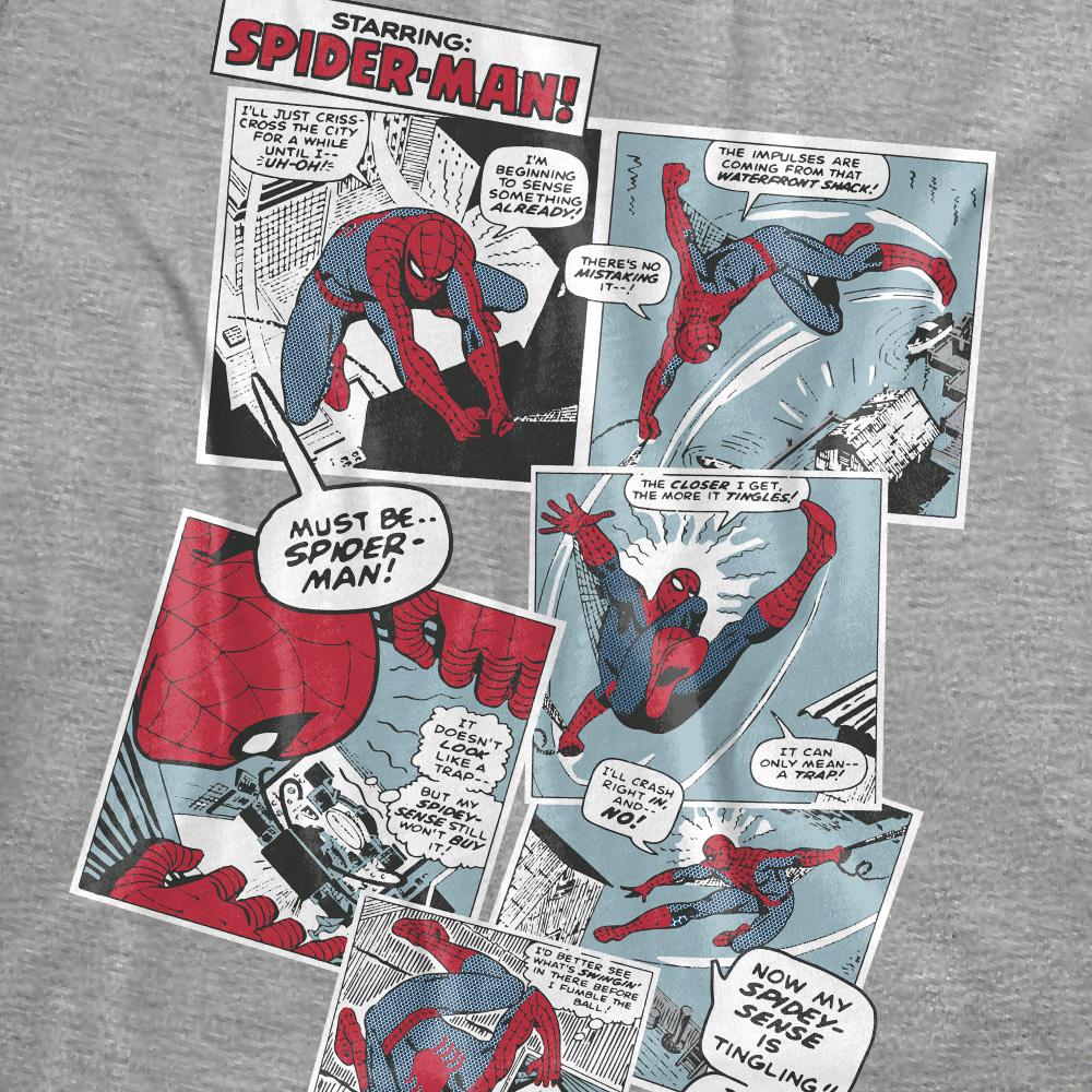 Athletic - Side - Spider-Man Womens-Ladies Panel Collage Heather T-Shirt