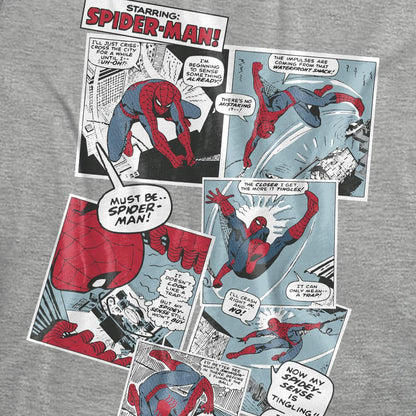 Athletic - Side - Spider-Man Womens-Ladies Panel Collage Heather T-Shirt