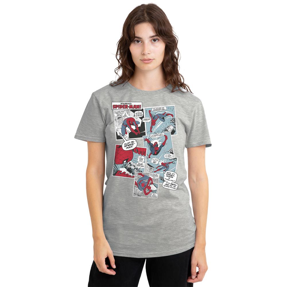 Athletic - Lifestyle - Spider-Man Womens-Ladies Panel Collage Heather T-Shirt