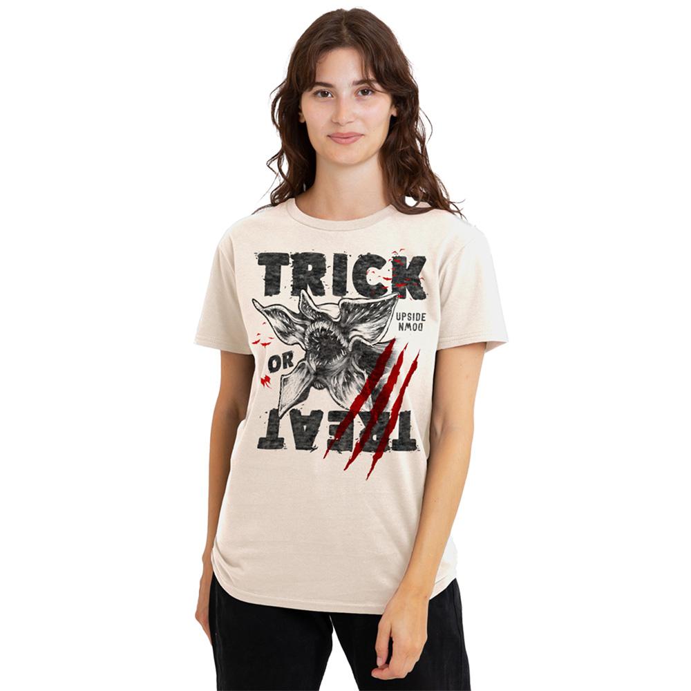 Natural - Lifestyle - Stranger Things Womens-Ladies Trick Or Treat Demogorgon T-Shirt