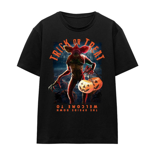 Black - Front - Stranger Things Womens-Ladies Trick Or Treat Demogorgon T-Shirt