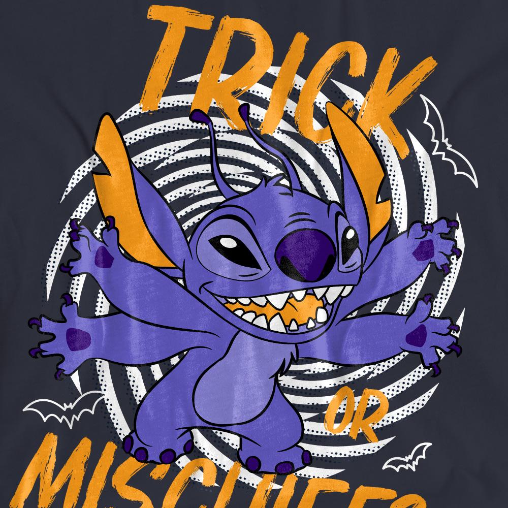 Deep Navy - Side - Lilo & Stitch Womens-Ladies Trick Or Mischief T-Shirt