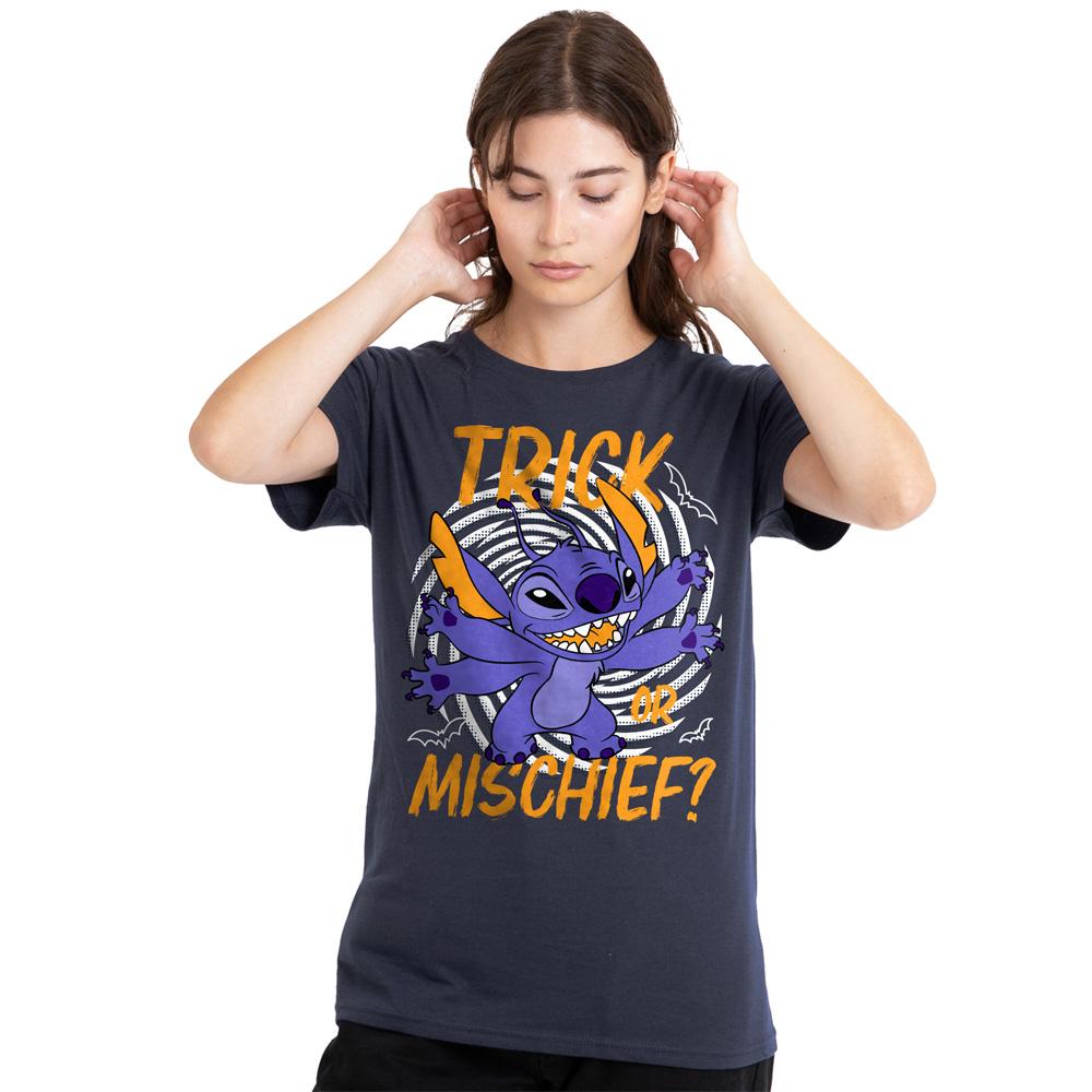 Deep Navy - Lifestyle - Lilo & Stitch Womens-Ladies Trick Or Mischief T-Shirt