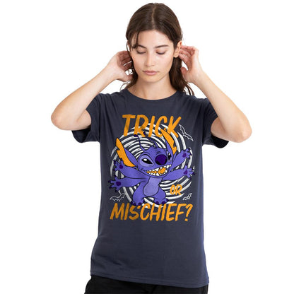 Deep Navy - Lifestyle - Lilo & Stitch Womens-Ladies Trick Or Mischief T-Shirt