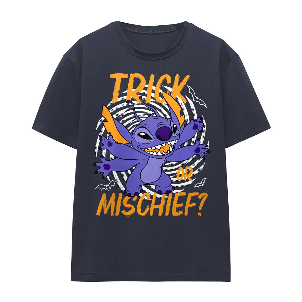 Deep Navy - Front - Lilo & Stitch Womens-Ladies Trick Or Mischief T-Shirt