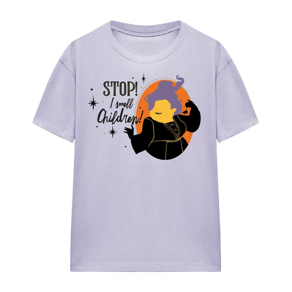 Lavender - Front - Hocus Pocus Womens-Ladies Stop! I Smell Children! Mary Sanderson T-Shirt
