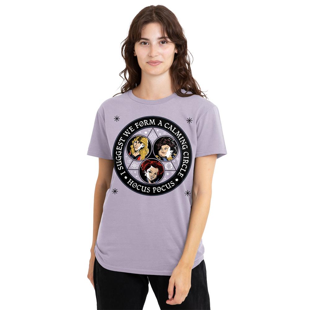 Lavender - Lifestyle - Hocus Pocus Womens-Ladies Form A Calming Circle Sanderson Sisters T-Shirt