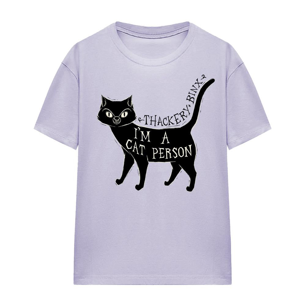 Lavender - Front - Hocus Pocus Womens-Ladies I´m A Cat Person Thackery Binx T-Shirt