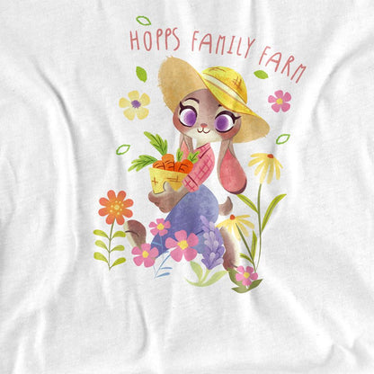 White-White - Side - Zootropolis Girls Judy Hopps Wildflower Garden T-Shirt