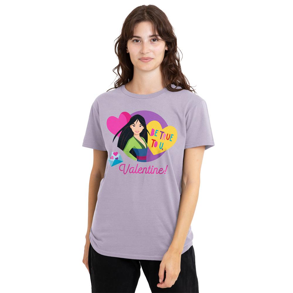 Lavender - Lifestyle - Disney Princess Womens-Ladies Be True To You Mulan Valentine T-Shirt