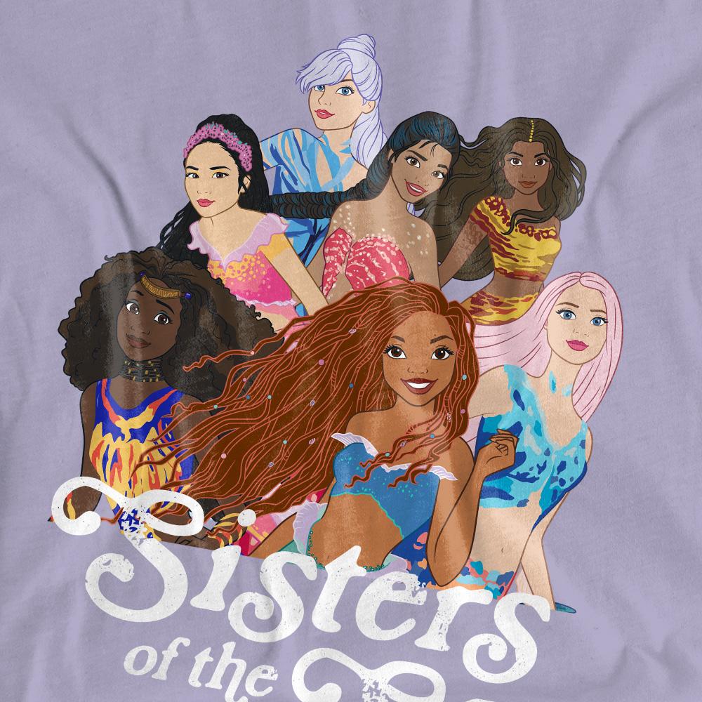 Lavender - Side - The Little Mermaid Womens-Ladies Sisters Of The Sea T-Shirt
