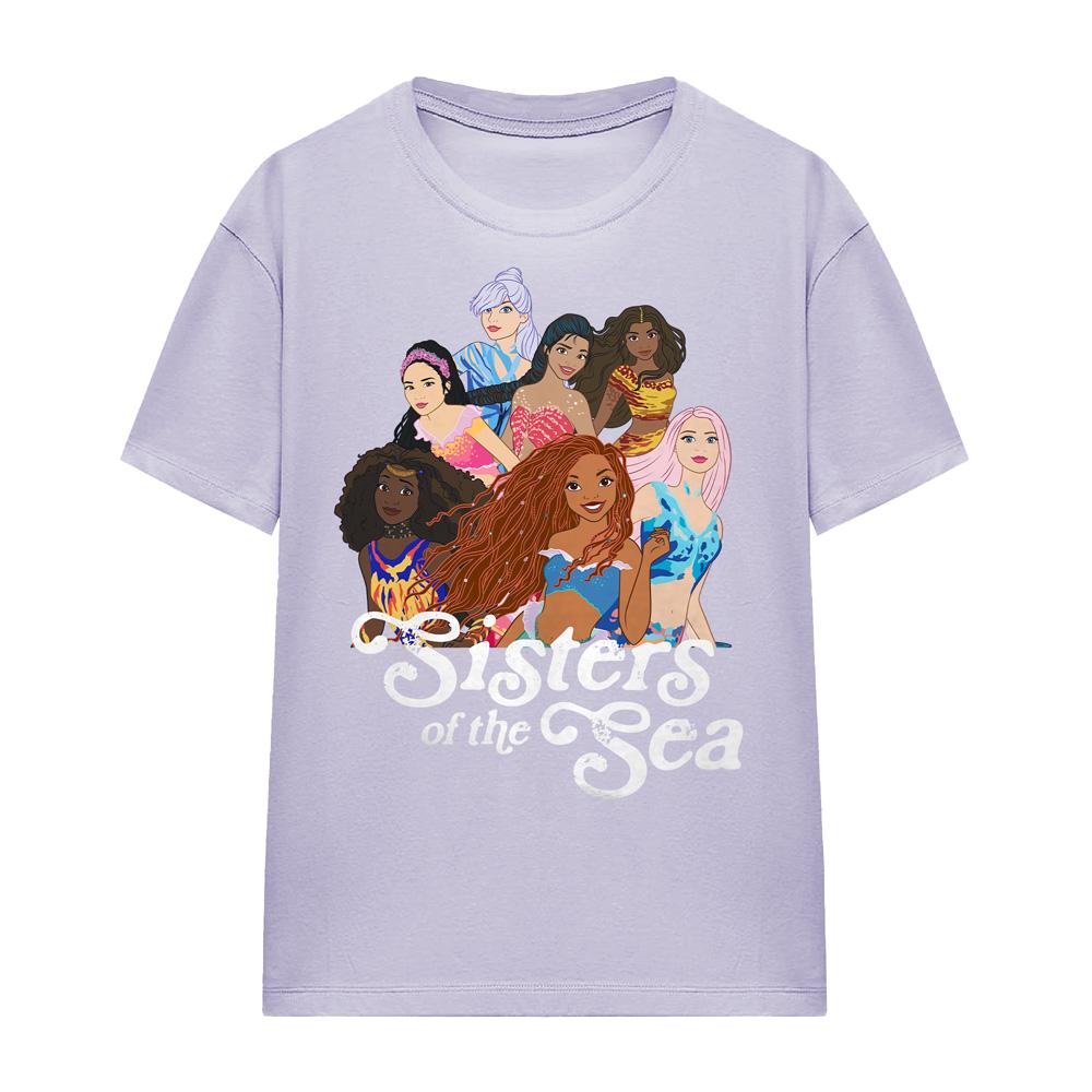 Lavender - Front - The Little Mermaid Womens-Ladies Sisters Of The Sea T-Shirt