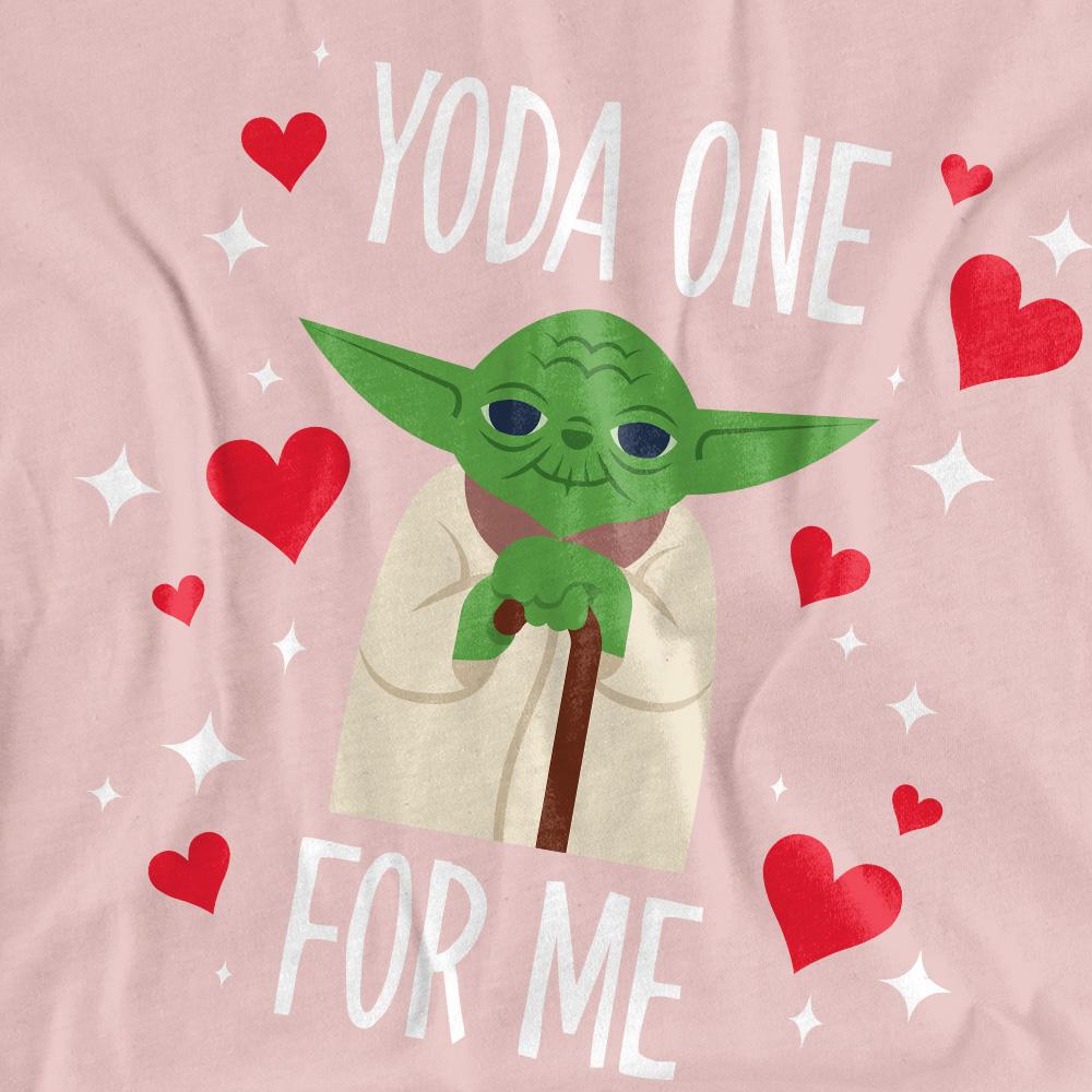 Pink - Side - Star Wars Womens-Ladies One For Me Yoda Valentine`s Day T-Shirt