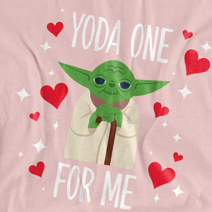 Pink - Side - Star Wars Womens-Ladies One For Me Yoda Valentine`s Day T-Shirt