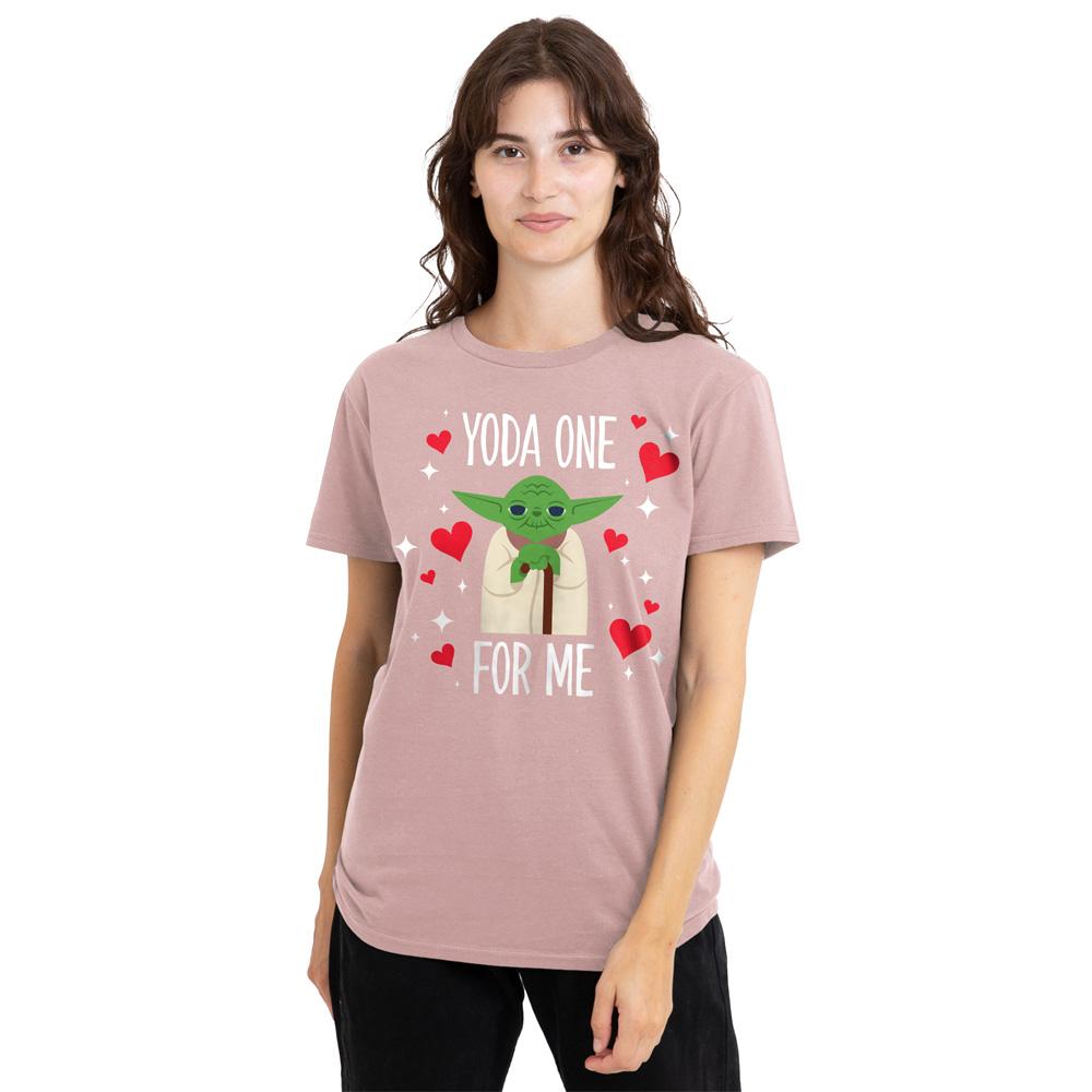 Pink - Lifestyle - Star Wars Womens-Ladies One For Me Yoda Valentine`s Day T-Shirt