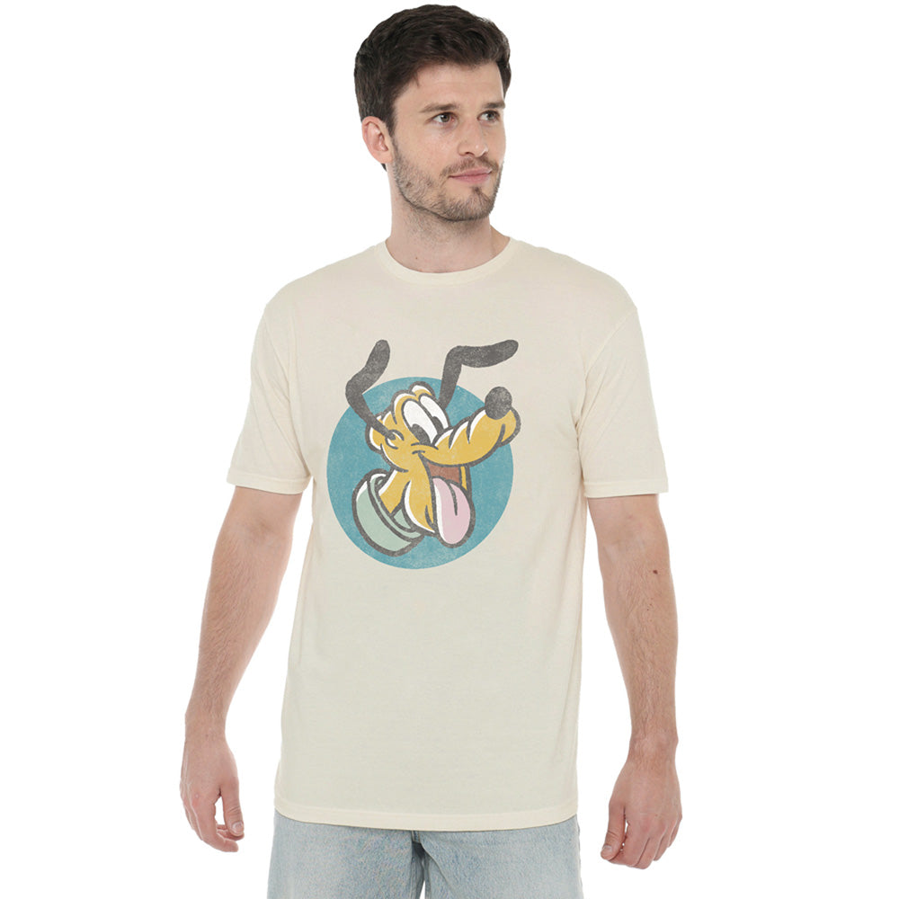 Natural - Side - Mickey Mouse & Friends Mens Pluto T-Shirt