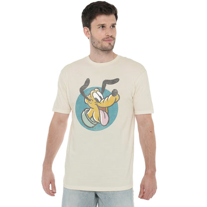 Natural - Side - Mickey Mouse & Friends Mens Pluto T-Shirt