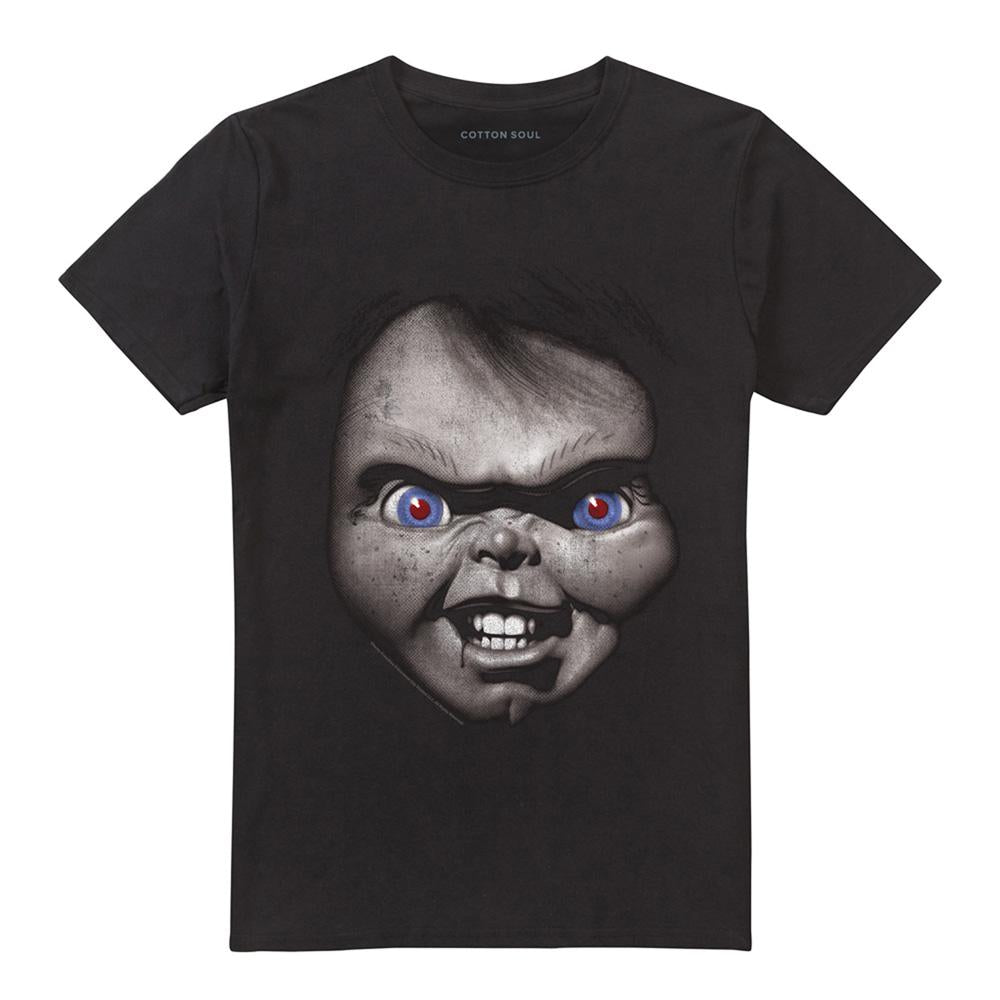 Black - Front - Chucky Unisex Adult Good Guys Face T-Shirt