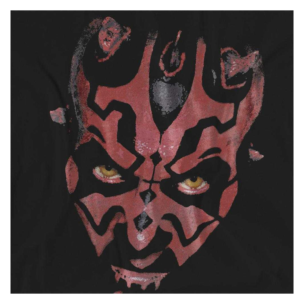 Black - Side - Star Wars Womens-Ladies Darth Maul Big Face T-Shirt