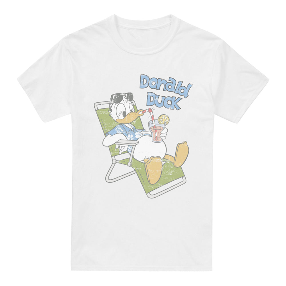 White - Front - Mickey Mouse & Friends Mens Donald Duck Chilling T-Shirt