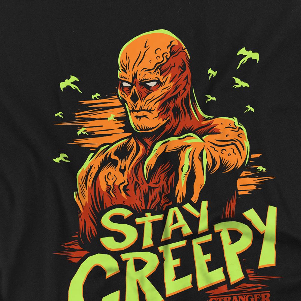 Black - Side - Stranger Things Childrens-Kids Stay Creepy Vecna T-Shirt