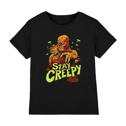 Black - Front - Stranger Things Childrens-Kids Stay Creepy Vecna T-Shirt