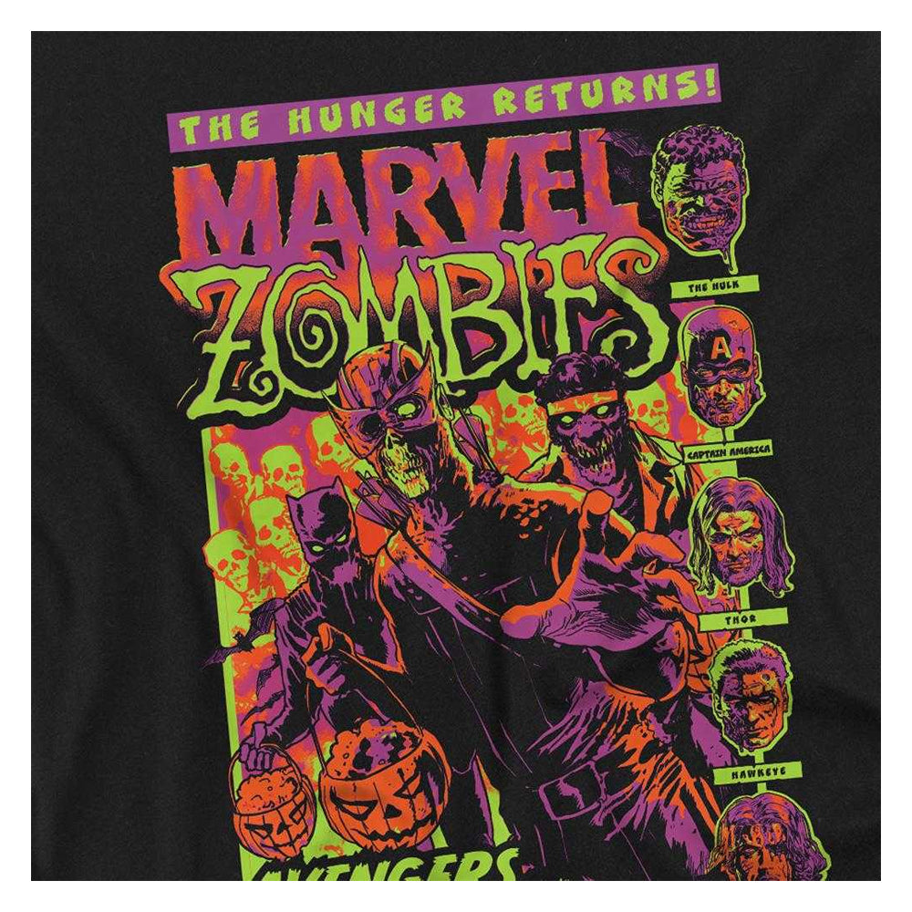 Black - Side - Marvel Zombies Unisex Adult Resurrect Avengers Long-Sleeved T-Shirt