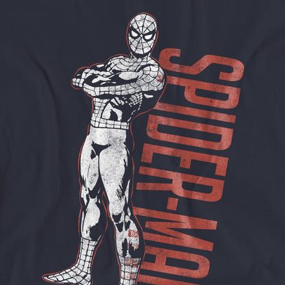 Deep Navy - Side - Spider-Man Womens-Ladies Hero Stance T-Shirt
