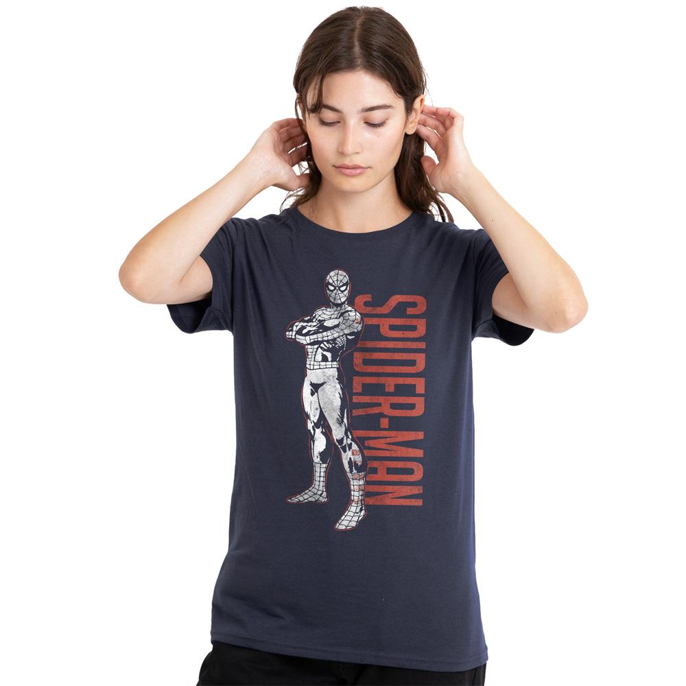 Deep Navy - Lifestyle - Spider-Man Womens-Ladies Hero Stance T-Shirt