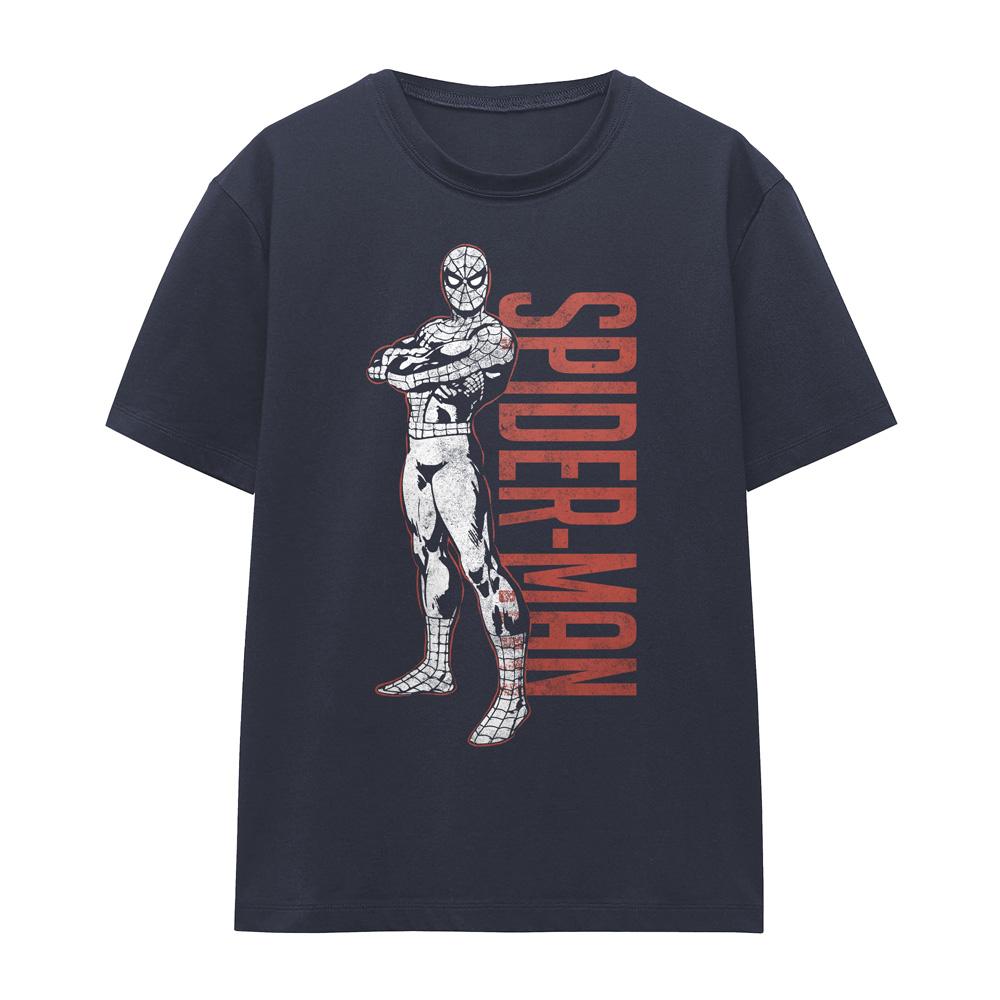 Deep Navy - Front - Spider-Man Womens-Ladies Hero Stance T-Shirt