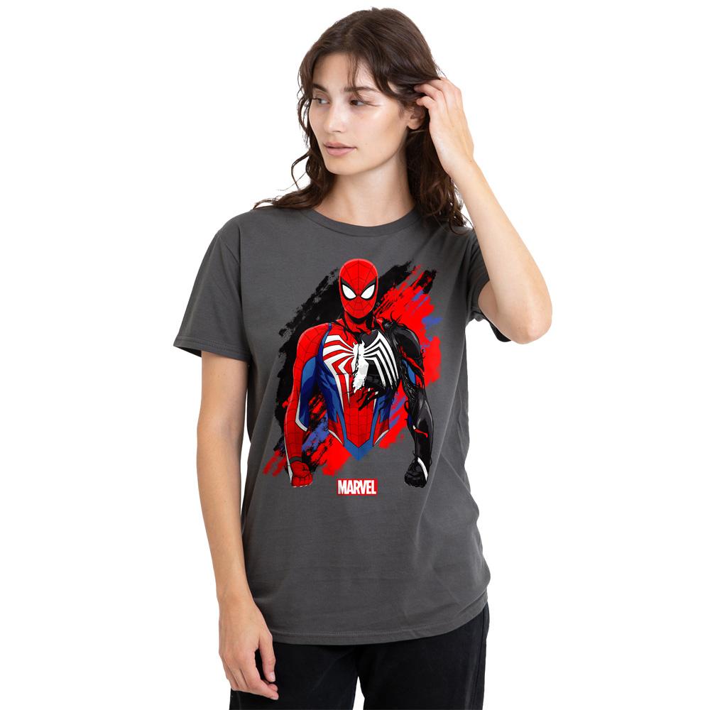 Charcoal - Lifestyle - Spider-Man Womens-Ladies Symbiote Venom T-Shirt