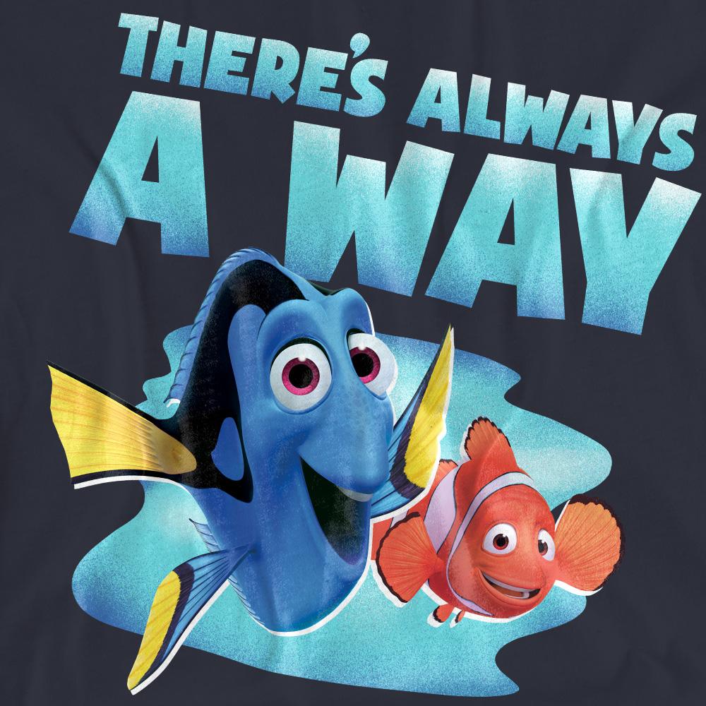 Deep Navy - Side - Finding Nemo Womens-Ladies There´s Always A Way Dory T-Shirt