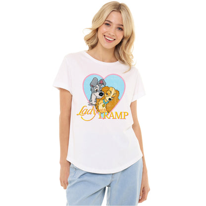 White - Side - Lady And The Tramp Womens-Ladies T-Shirt