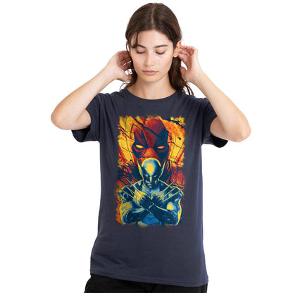 Deep Navy - Lifestyle - Deadpool & Wolverine Womens-Ladies Best Bubs T-Shirt