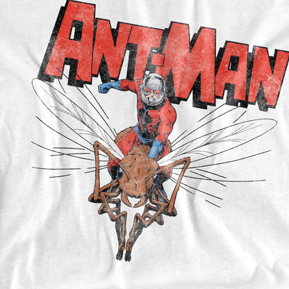 White - Side - Ant-Man Womens-Ladies Flying T-Shirt