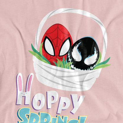 Pink - Side - Spider-Man Womens-Ladies Let´s Stick Together Valentine`s Day T-Shirt