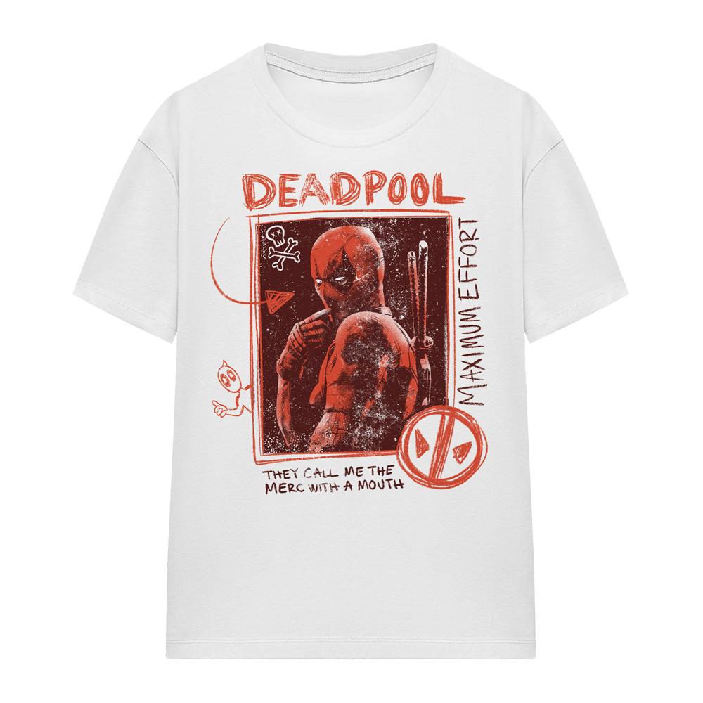 White - Front - Deadpool & Wolverine Womens-Ladies Maximum Effort T-Shirt