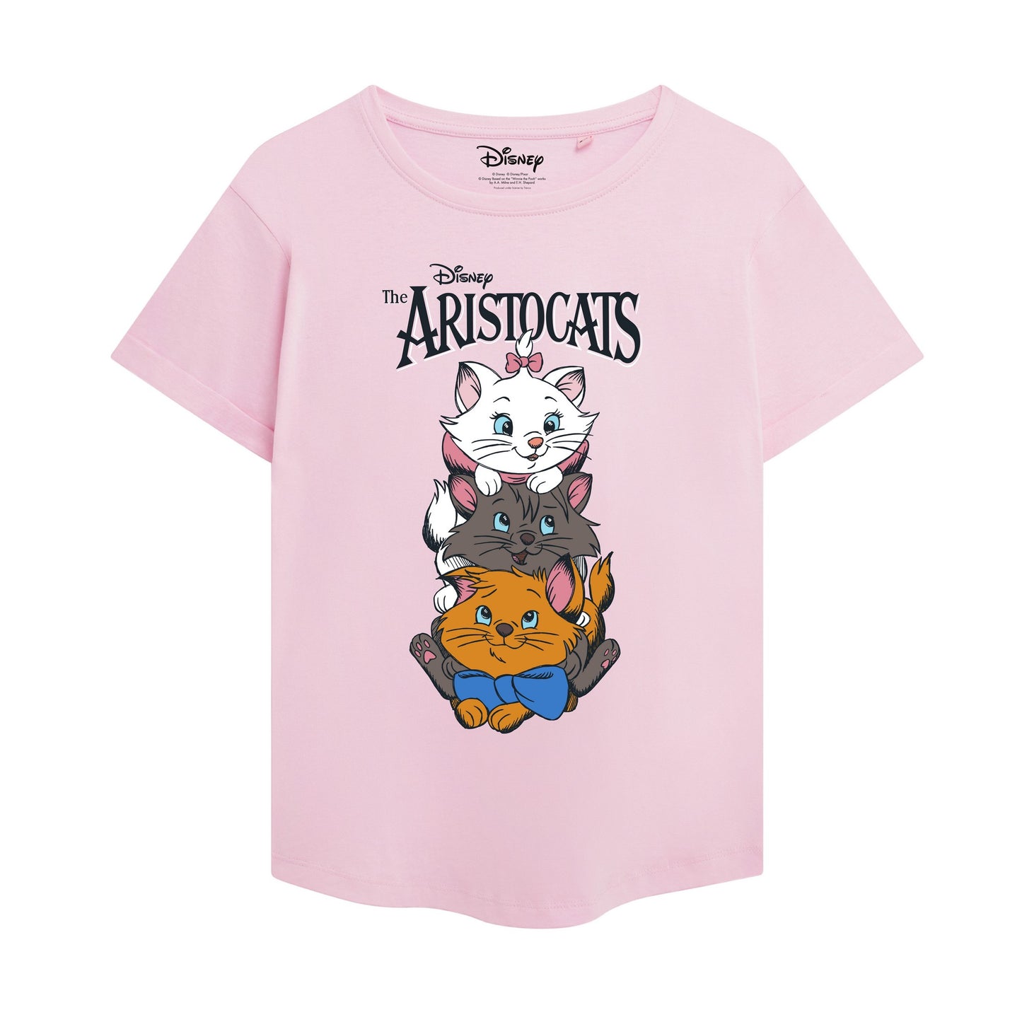 Light Pink - Front - The Aristocats Womens-Ladies Tower Of Kittens T-Shirt