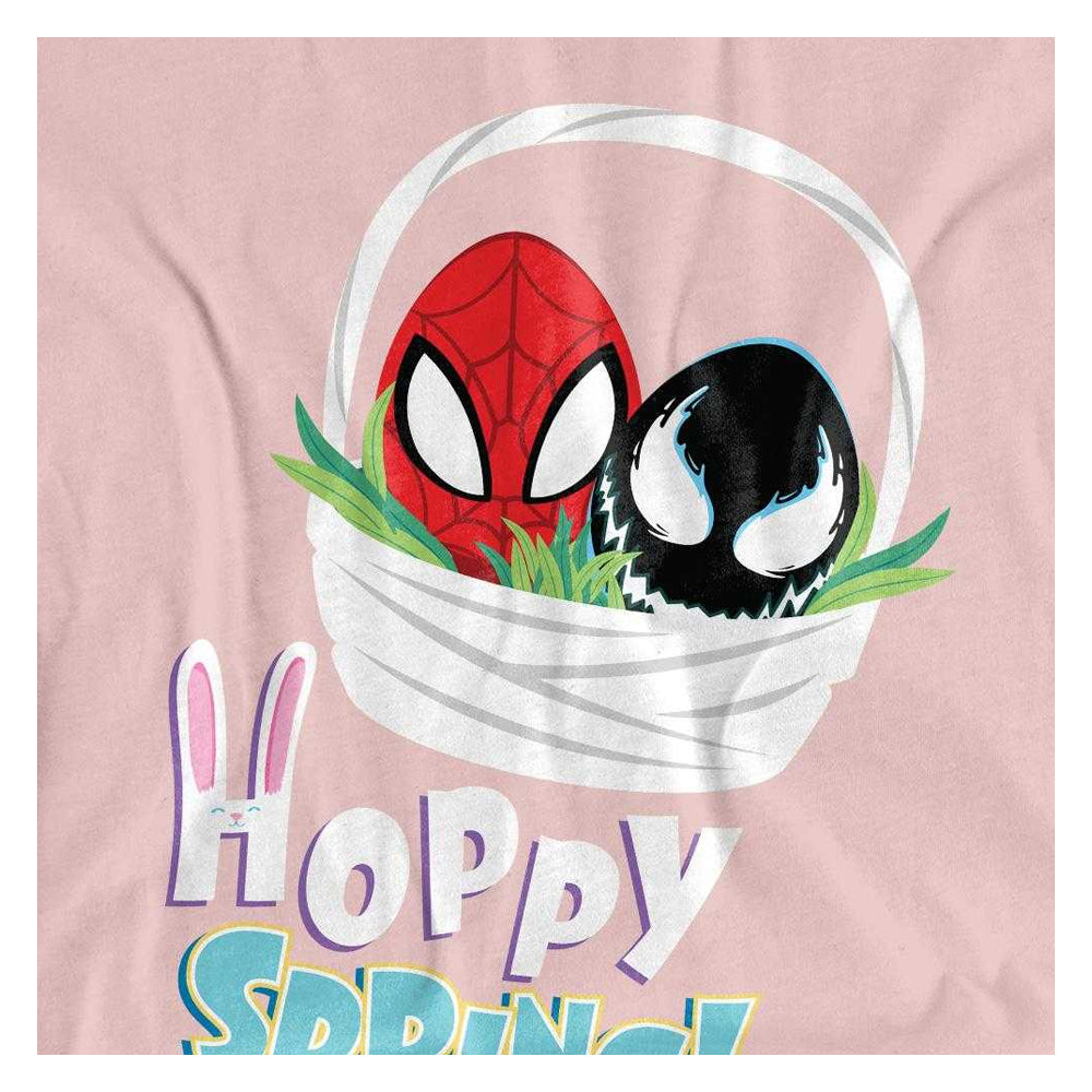 Pink - Side - Spider-Man Womens-Ladies Hoppy Spring T-Shirt