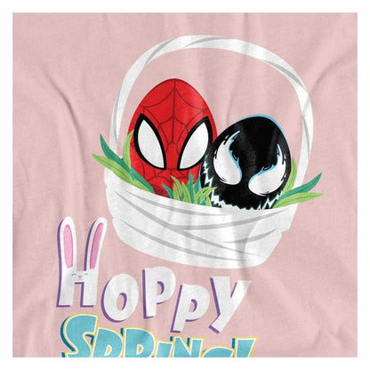Pink - Side - Spider-Man Womens-Ladies Hoppy Spring T-Shirt