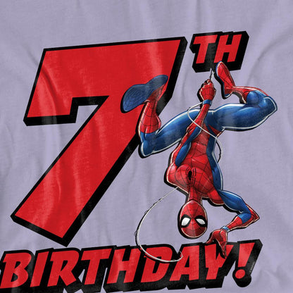 Lavender - Pack Shot - Spider-Man Childrens-Kids 7th Birthday T-Shirt