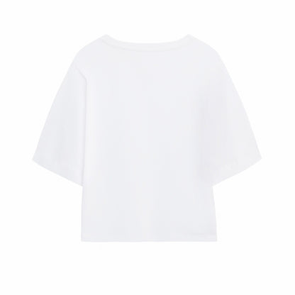 White - Back - Bambi Womens-Ladies Boxy Crop T-Shirt