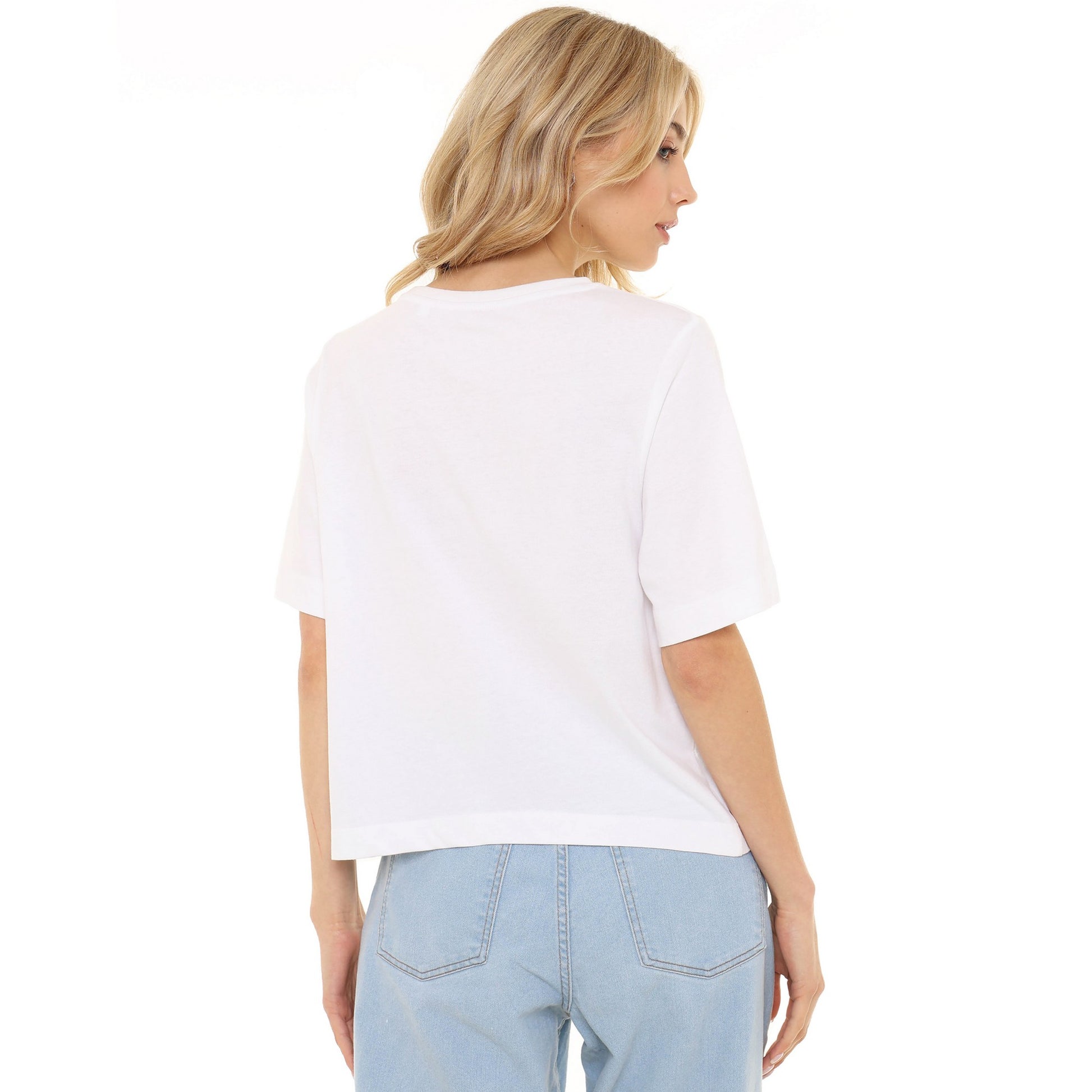 White - Lifestyle - Bambi Womens-Ladies Boxy Crop T-Shirt
