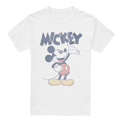 White - Front - Mickey Mouse & Friends Mens Washout T-Shirt