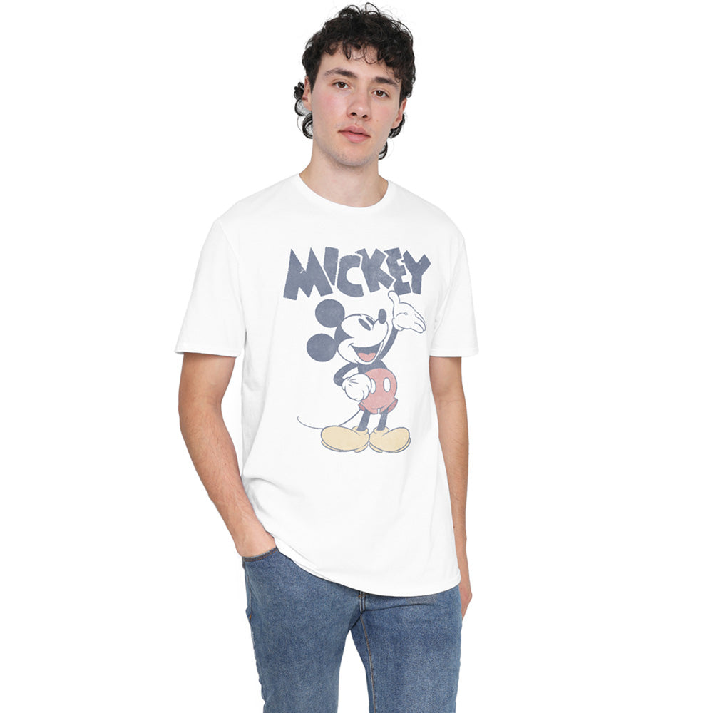 White - Side - Mickey Mouse & Friends Mens Washout T-Shirt
