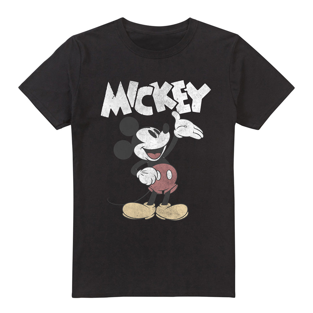 Black - Front - Mickey Mouse & Friends Mens Washout T-Shirt