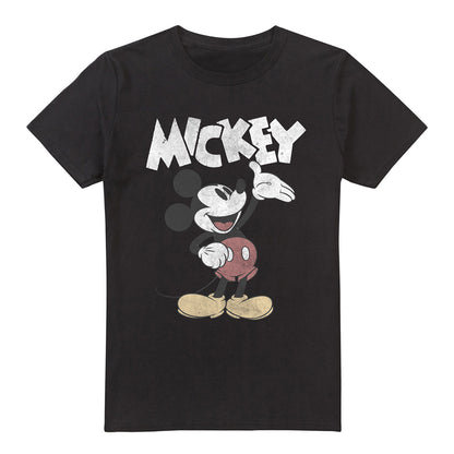 Black - Front - Mickey Mouse & Friends Mens Washout T-Shirt